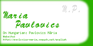 maria pavlovics business card